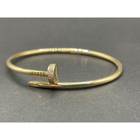 Ladies 18ct Yellow Gold Round Bangle