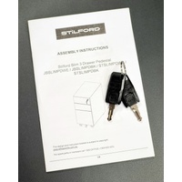 Stilford Pro Slim 3 Drawer Filing Pedestal Cabinet Black with Castors