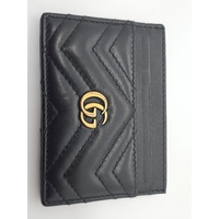 Gucci GG Marmont Black Leather Card Holder Authentic Designer Wallet