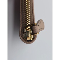 Prada Re-Edition 2005 Saffiano Leather Coin Purse Taupe Gold Hardware