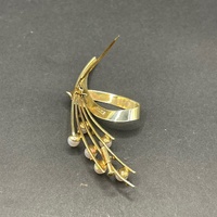 Ladies 14ct Yellow Gold White Pearl Bouquet Brooch