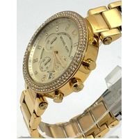 Michael Kors MK5354 Ladies Parker Chronograph Watch Gold Tone Stainless Steel
