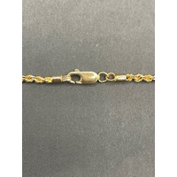 Ladies 9ct Yellow Gold Twist Rope Necklace