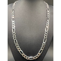 Mens 925 Sterling Silver Figaro Link Necklace