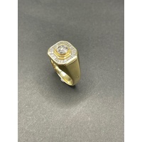 Mens 18ct Yellow Gold Diamond Ring