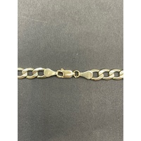 Unisex 9ct Yellow Gold Silver Filled Curb Link Necklace