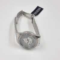 GUESS Ladies Silver Tone Triangle Dial Analog Watch GW0605L1 Stylish Chic