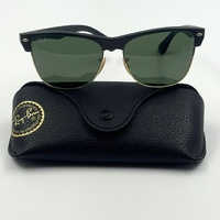 Ray-Ban Clubmaster Oversized RB4175 Matte Black Gold Green Sunglasses