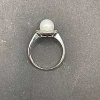 Ladies 18ct White Gold Diamond White Stone Ring