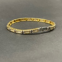 Ladies 18ct Yellow Gold Tennis Link Bracelet
