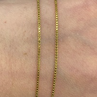 Ladies 18ct Yellow Gold Box Link Chain & Cross Pendant
