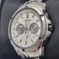 Seiko Coutura SSB433 Mens Chronograph Quartz Watch Silver Dial Steel