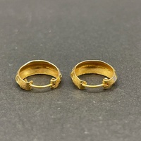 Ladies 22ct Yellow Gold Round Hoop Earrings