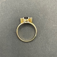 Ladies 14ct Yellow Gold Red Heart Shape Gemstone Ring
