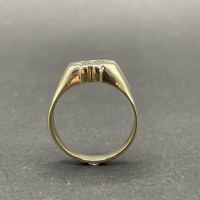 Mens 9ct Yellow Gold Dollar Sign Ring