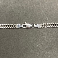 Unisex 18ct White Gold Panzer Link Necklace