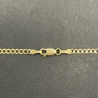Ladies 10ct Yellow Gold Curb Link Necklace & Crown Pendant