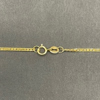 Ladies 18ct Yellow Gold Tight Curb Link & Oval Purple Pendant