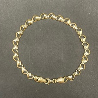 Ladies 18ct Yellow Gold Heart Link Bracelet