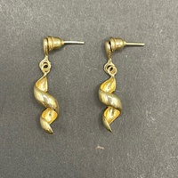 Ladies 18ct Yellow Gold Spiral Link Dangle Earrings