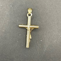Unisex 14ct Yellow Gold Crucifix Cross Pendant