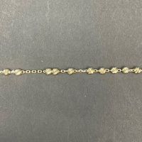 Ladies 9ct Yellow Gold Cable & Bead Link Bracelet
