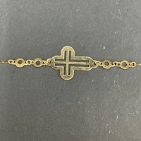 Child's 18ct Yellow Gold Anchor Link Religious Bracelet
