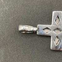 Mens 18ct Two Tone Gold Cross Pendant