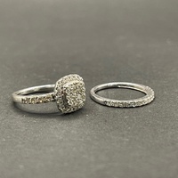 Ladies 18ct White Gold Diamond Ring Bridal Set