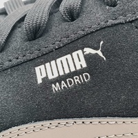 Puma Madrid Trainers Mens US 13 Black Grey Suede Casual Shoes 384356-01