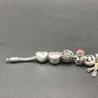Ladies 925 Sterling Silver Pandora Snake Link Charm Bracelet