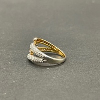 Ladies 9ct Two Tone Gold Diamond Ring