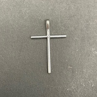 Unisex 18ct White Gold Diamond Cross Pendant