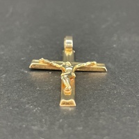 Unisex 9ct Yellow Gold Crucifix Cross Pendant