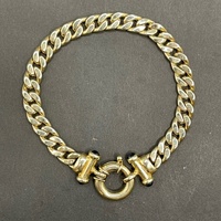 Large View Mens 9ct Yellow Gold Curb Link Bracelet