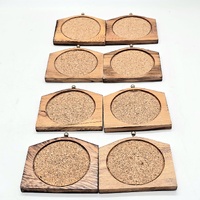 Vintage Wooden Coaster Set with Storage Box Rustic Drink Coasters