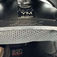 Fox V1 Pilot Youth Motocross Helmet Matte Black YM 49-50cm with Dust Bag