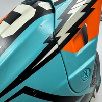 Large View Fox V2 Vicious Army MX Helmet Aqua Orange XL 61-62cm Fiberglass Shell