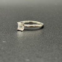 Ladies 18ct White Gold Emerald Cut Diamond Engagement Ring