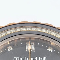 Large View Michael Hill 9633 Chronograph 0.50ct Diamond Black Ceramic Rose Gold Watch
