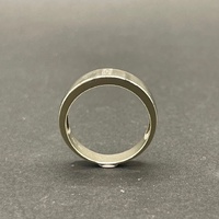 Mens 9ct White Gold Diamond Ring Band