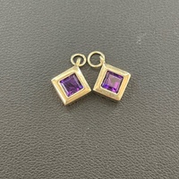 Ladies 9ct Yellow Gold Purple Gemstone Set of Pendants