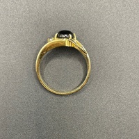 Ladies 18ct Yellow Gold Stone and Diamond Ring