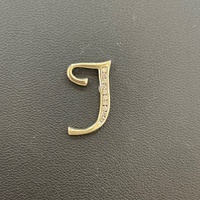 Ladies 9ct Yellow Gold Natural Diamond Letter J Pendant