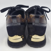 Louis Vuitton Run Away Sneakers Womens 36 Black Suede with Certificate