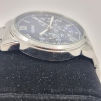 Guess W1309G1 Hendrix Silver Blue Dial Chronograph Mens Stainless Steel Watch