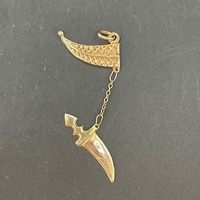 Unisex 9ct Yellow Gold Sword Pendant