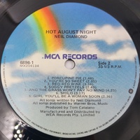 Neil Diamond Hot August Night 2XLP Vinyl Record Live MCA Album