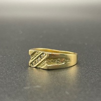 Mens 18ct Yellow Gold Natural Diamond Signet Ring