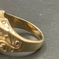 Mens 9ct Yellow Gold Shield Ring